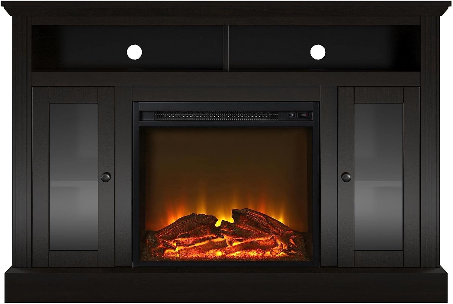 Consola de TV con chimenea