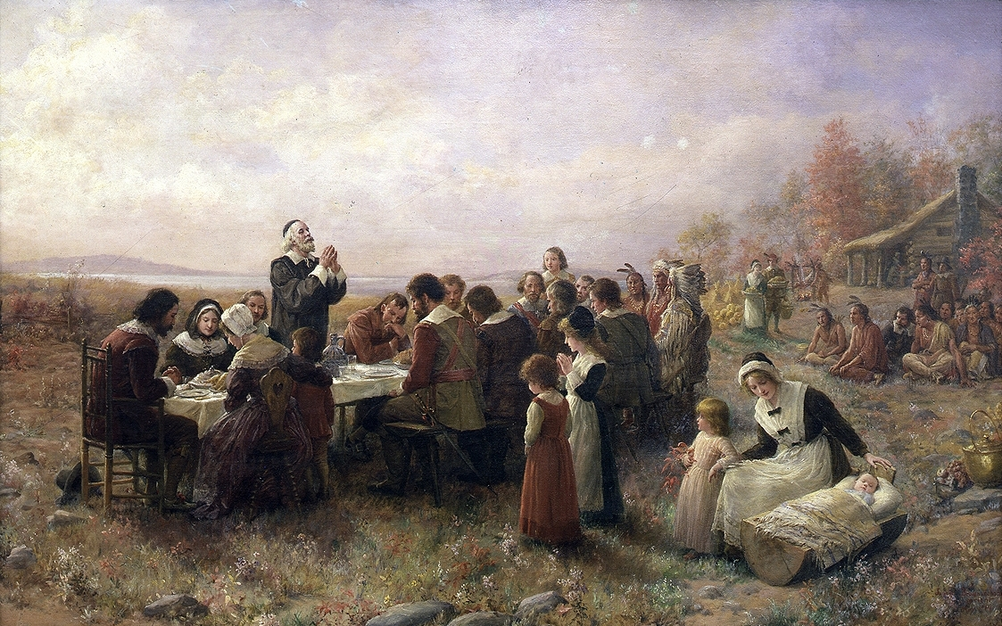 Pintura del primer dia de thanksgiving