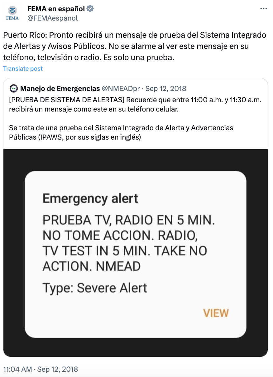 Primera prueba FEMA 2018