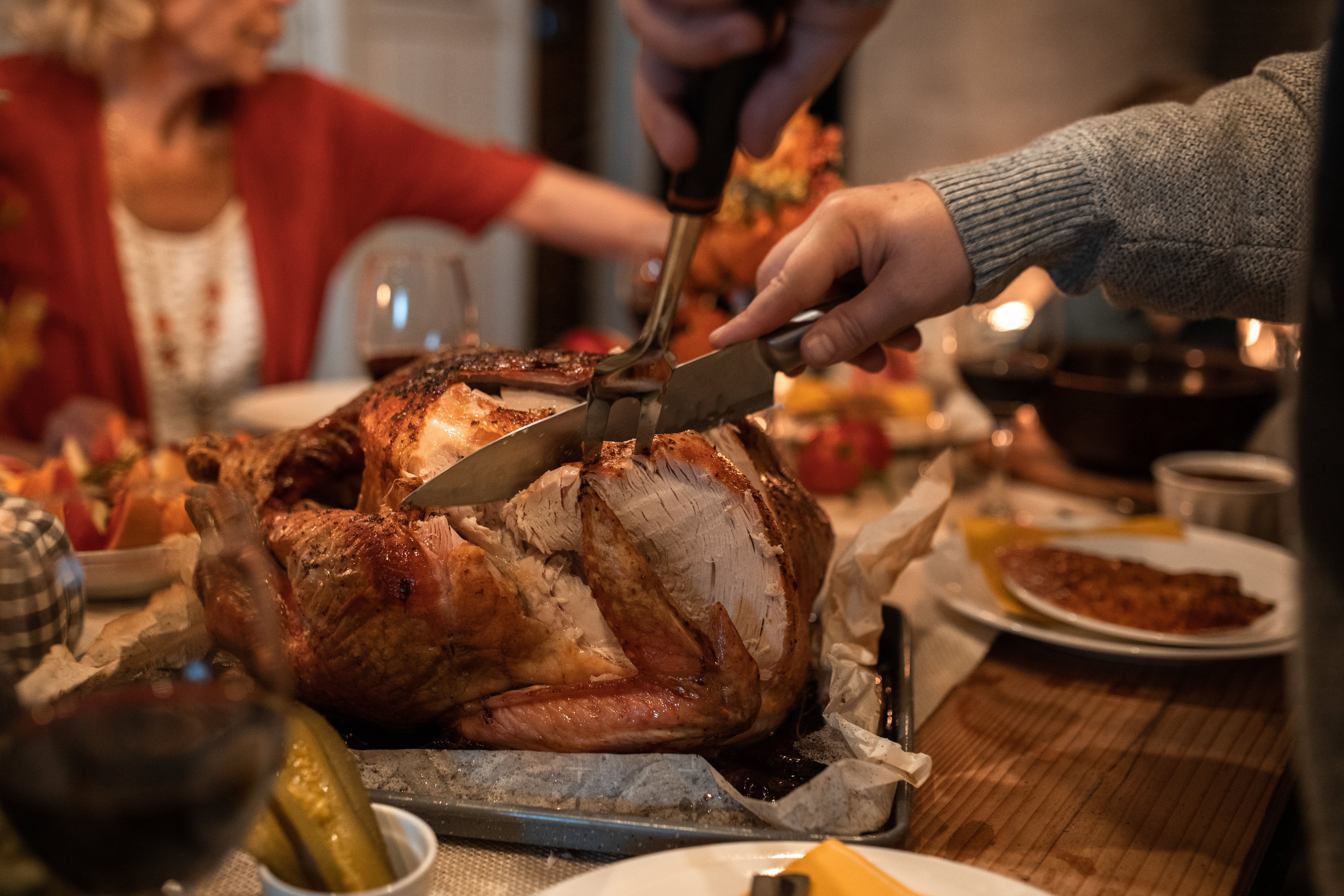 Foto de un banquete de thanksgiving
