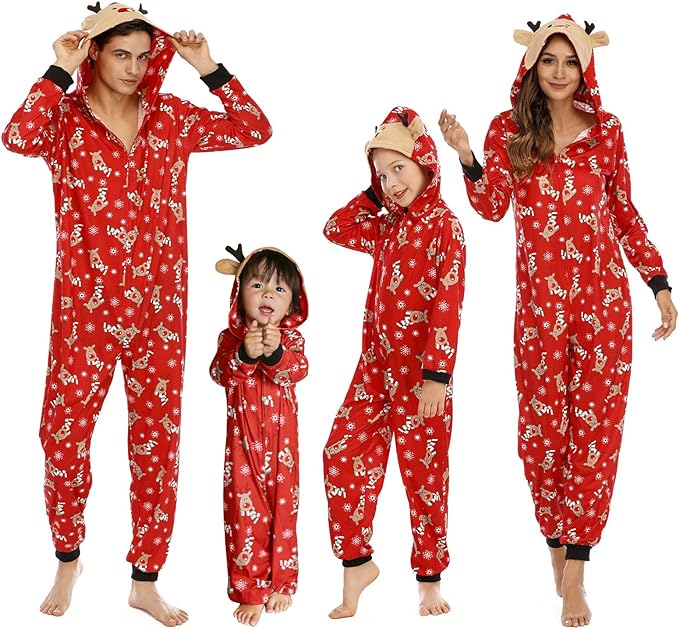 Pijamas con gorros de renos