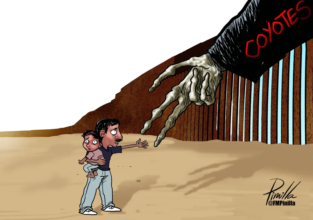 Coyotes y migrantes