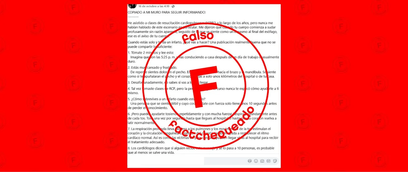 No, toser “repetidamente y fuertemente” en caso de infarto no te ayudará: llamar a emergencias sí