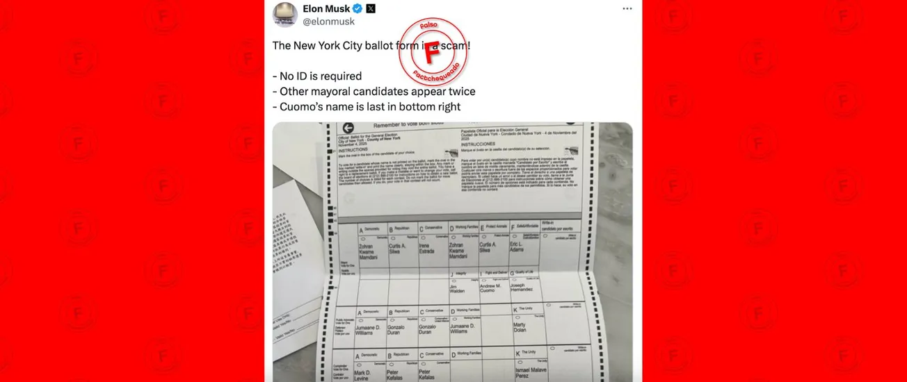 Que Mamdani aparezca dos veces en la boleta electoral no es evidencia de “estafa” electoral, como afirma Musk