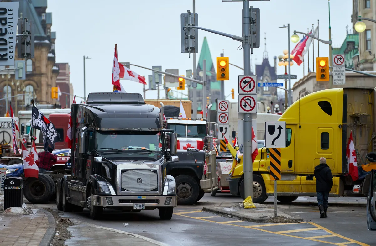 protesta convoy de la libertad en Ottawa
