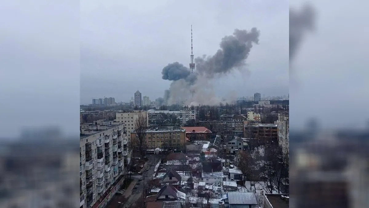 Rusia bombardeó una torre de comunicaciones en Kiev