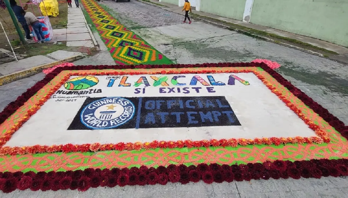 México tiene un nuevo Récord Guinness: la alfombra de aserrín más grande del mundo