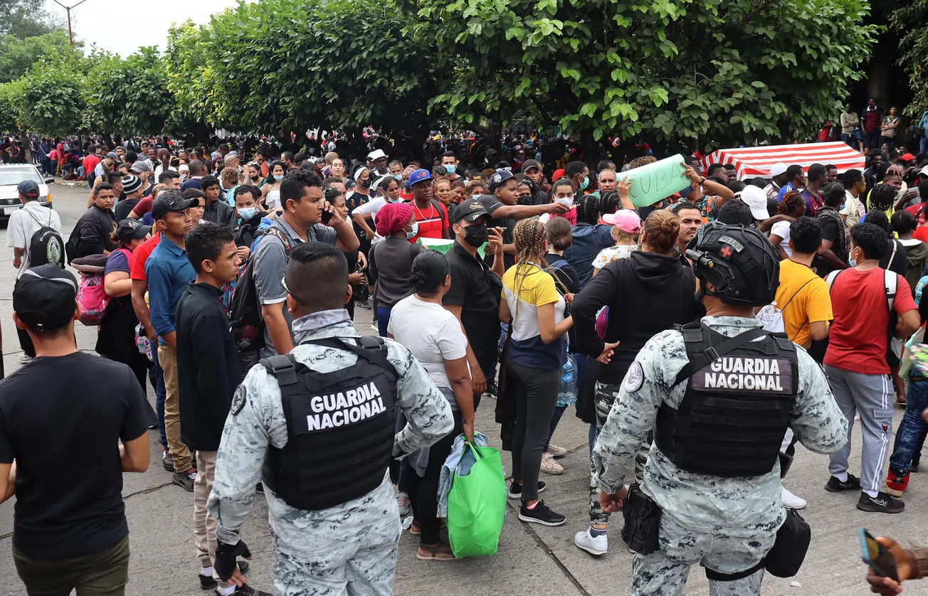 Migrantes de diversos países protestaron para pedir asilo en México