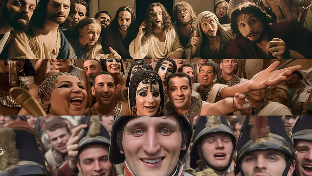 Artistas crean con IA selfies de Jesús, Cleopatra, Napoleón y otros personajes históricos