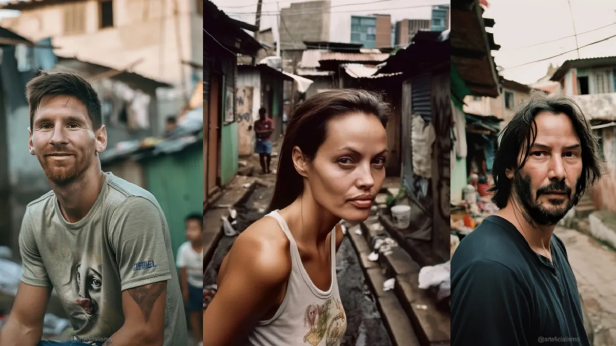 La IA muestra cómo se verían Messi, Will Smith o Trump si vivieran en barrios pobres