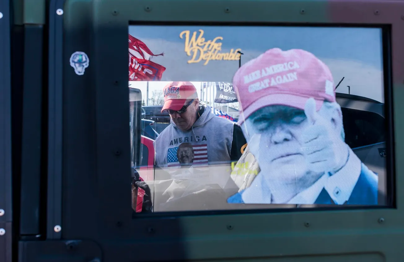 Trump Supporters Outside of Ron DeSantis Event