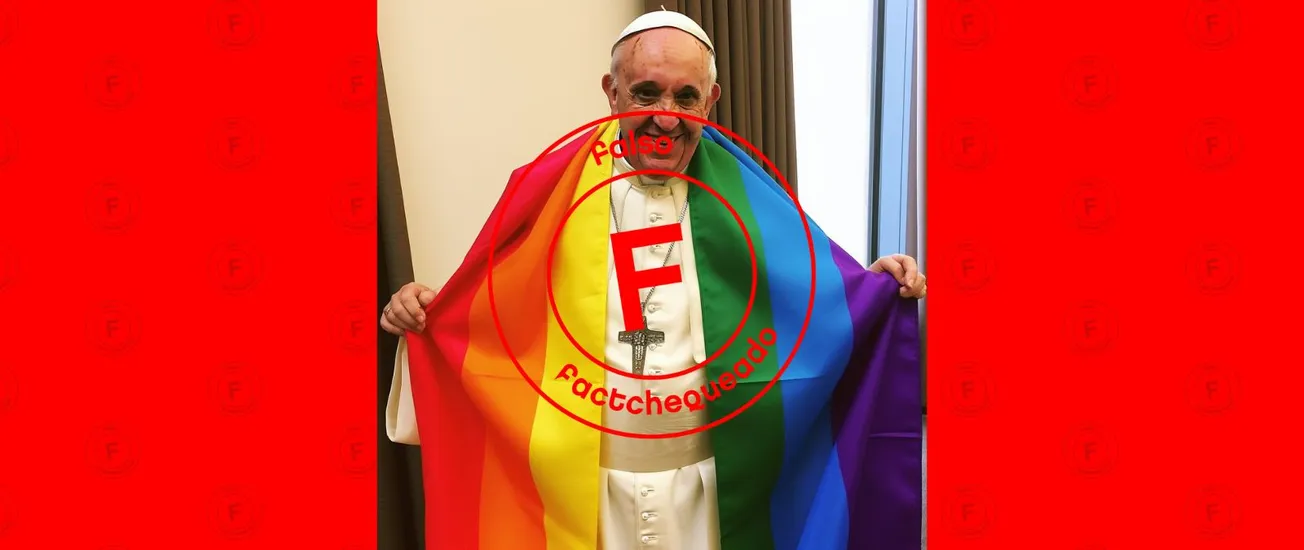 No, el papa Francisco no está vistiendo una bandera LGBTQ sobre sus hombros: es una imagen creada con IA