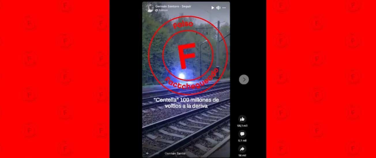 Centella falsa en video de tren