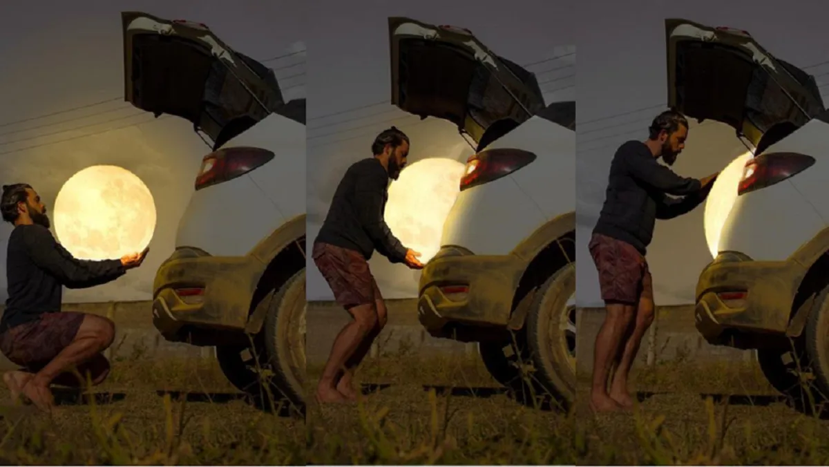 Así se las ingenió un fotógrafo para simular tener a la Luna en la palma de sus manos