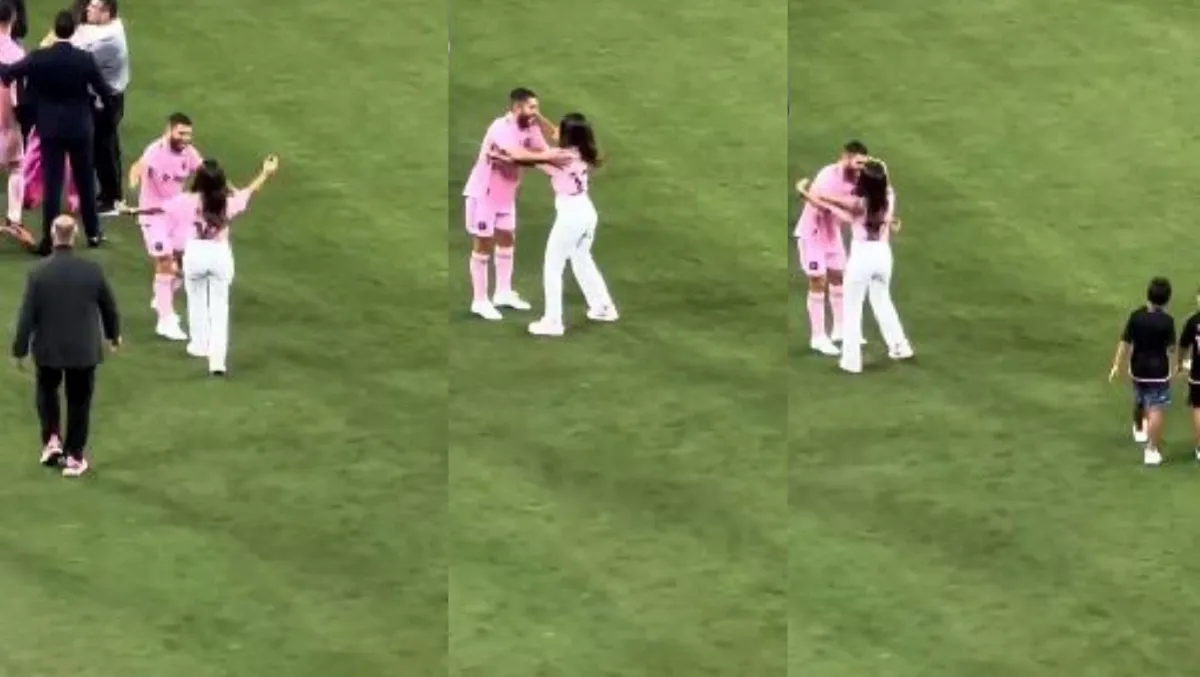Casi lo besa Antonela Roccuzzo confunde a Jordi Alba con Messi