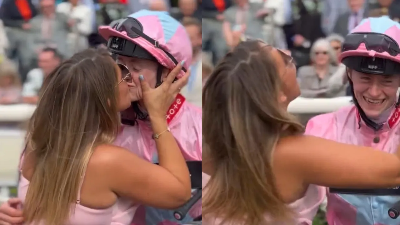 Al estilo Rubiales, dueña de un caballo viraliza al besar a jinete ganador