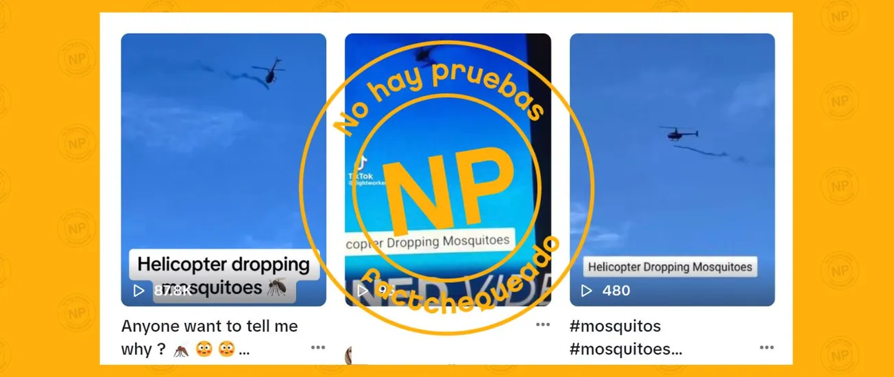 Helicóptero que libera mosquitos