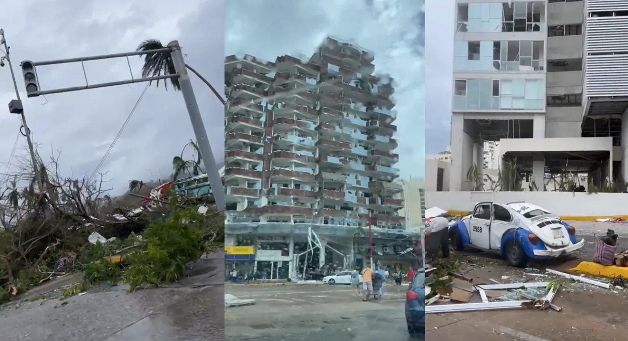 Así quedó el hotel donde se filmó el capítulo de El Chavo del 8 en Acapulco tras el paso del huracán Otis