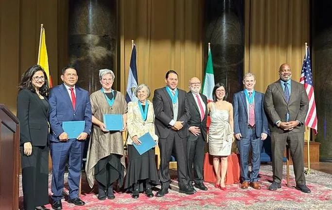 Homenajeados en la noche de entrega de los premios Maria Moors Cabot en auditorio de Columbia University en Nueva York.