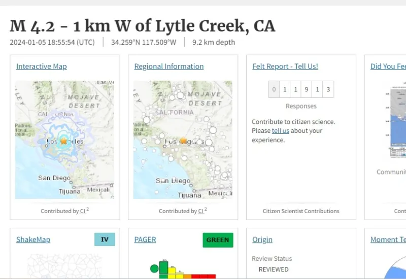 sismo Los Ángeles