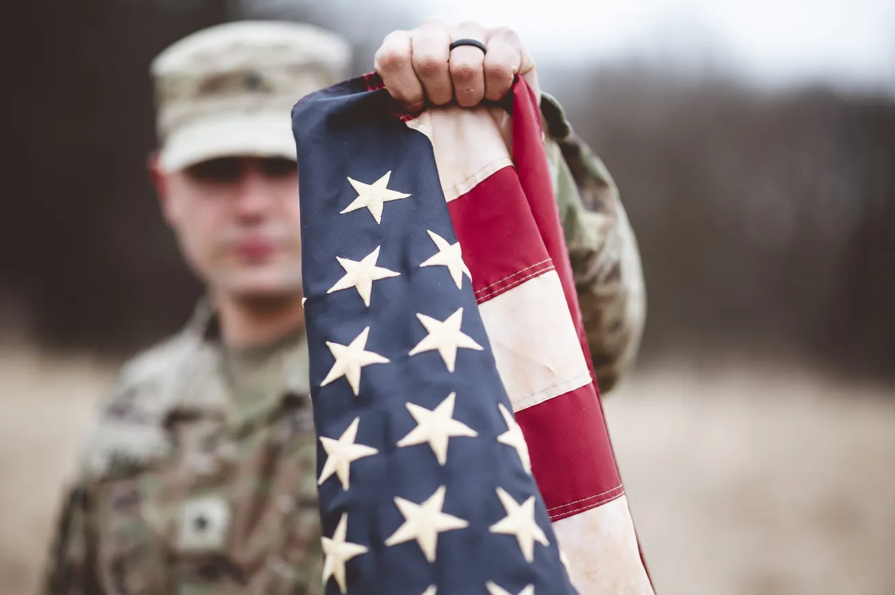 Asuntos Militares y Veteranos bandera USA JP Morgan Chase